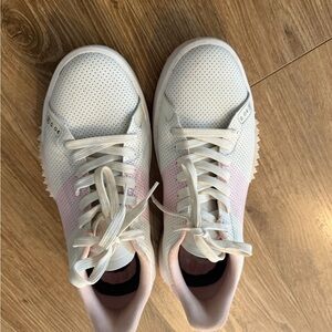 Women's White and Pink Sneakers